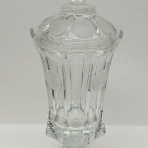 Fostoria Glass Crystal Clear COIN 13 Inch High Urn or Tall Candy Dish with Lid
